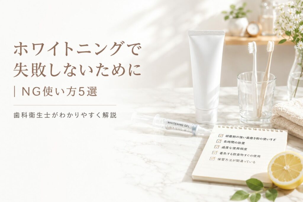 ホワイトニングで失敗しないために｜NG使い方5選を歯科衛生士が解説